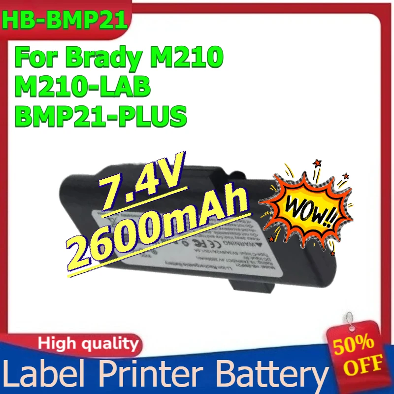 HB-BMP21 Type-C Charging Large Capacity for Use with Brady Printer M210 M210-LAB and BMP21-PLUS 7.4V 2600mAh 19.24Wh
HB-BMP21 Type-C Charging Large Capacity for Use with Brady Printer M210 M210-LAB and BMP21-PLUS 7.4V 2600mAh 19.24Wh