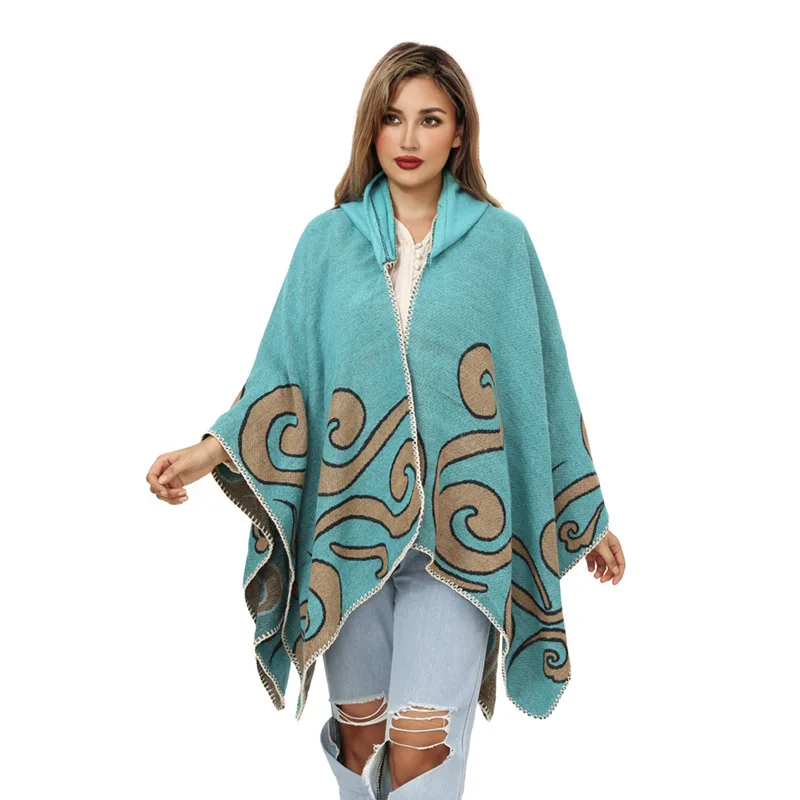 European And American Style Knitted Cape Shawl Outerwear Split Woven Cape Cardigan Women
European And American Style Knitted Cape Shawl Outerwear Split Woven Cape Cardigan Women
