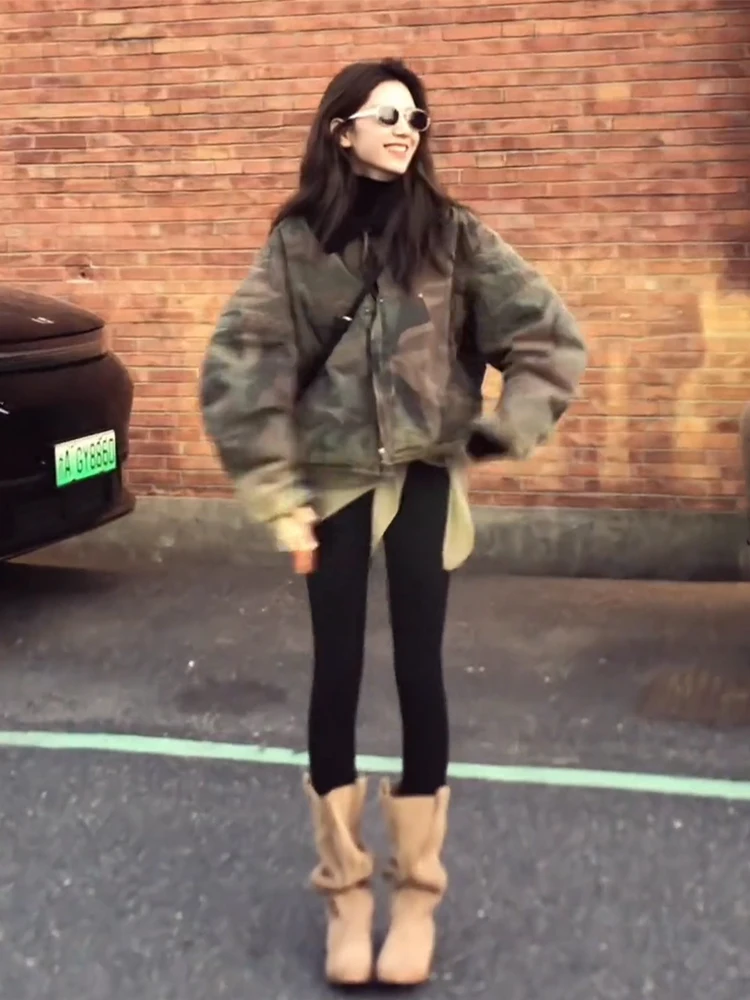 Retro Style Loose Fit Camouflage Cotton Jacket Women's Outerwear Winter Collection Fashionable Design Casual Short Coat
Retro Style Loose Fit Camouflage Cotton Jacket Women's Outerwear Winter Collection Fashionable Design Casual Short Coat