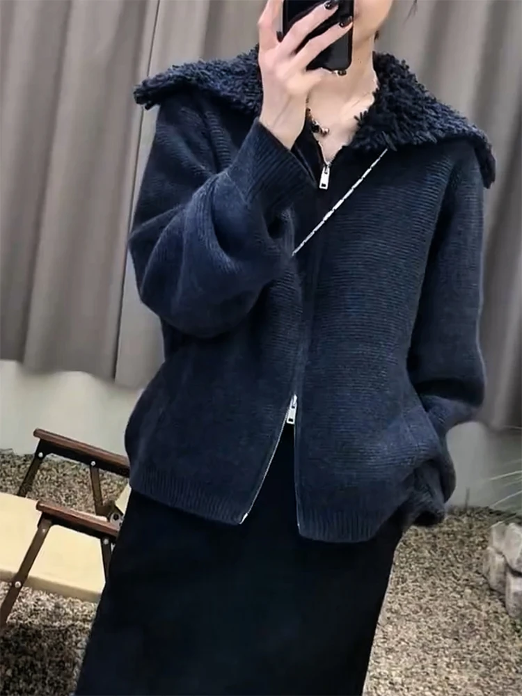 Laid-ba Sle Zipper Knitted Open Cardigan Autumn Winter New Arrival plus Size Ele Slimming Versatile Top Women's Faion
Laid-ba Sle Zipper Knitted Open Cardigan Autumn Winter New Arrival plus Size Ele Slimming Versatile Top Women's Faion