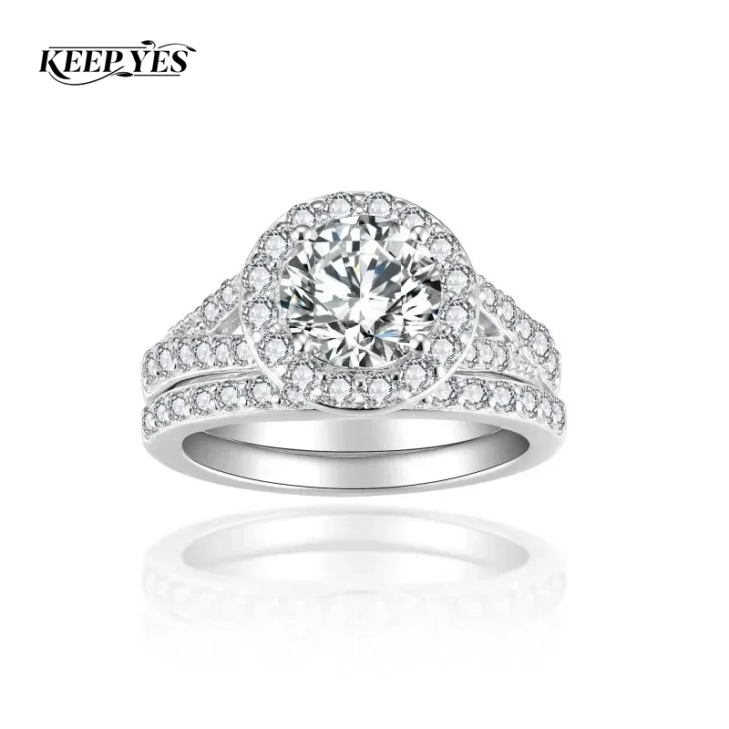KEEP YES 7.5mm 1.5ct Full Moissanite Diamond Rings Set for Women with Gra Certificate Eternity Wedding Band 925 Sterling Silver
KEEP YES 7.5mm 1.5ct Full Moissanite Diamond Rings Set for Women with Gra Certificate Eternity Wedding Band 925 Sterling Silver