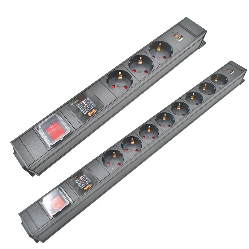 PDU power board, network cabinet rack, EU socket C14, ports 1-7AC, with double break switch, digital ammeter, fast TPC charging
PDU power board, network cabinet rack, EU socket C14, ports 1-7AC, with double break switch, digital ammeter, fast TPC charging