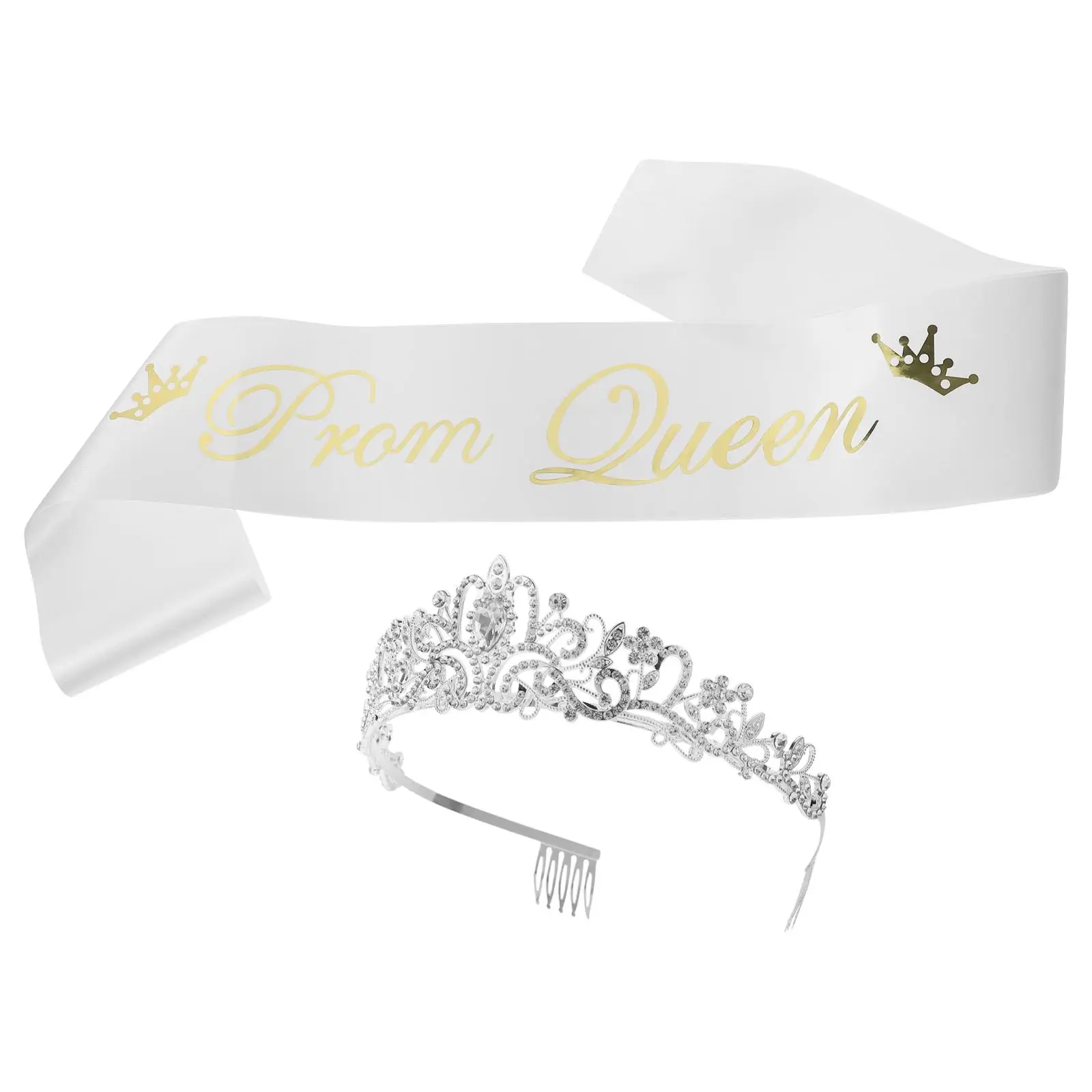 Graduation Decoration Set Crown Headdress Sparkling Rhinestones Prom Queen Satin Sash Headband Exquisite Glamorous Party
Graduation Decoration Set Crown Headdress Sparkling Rhinestones Prom Queen Satin Sash Headband Exquisite Glamorous Party