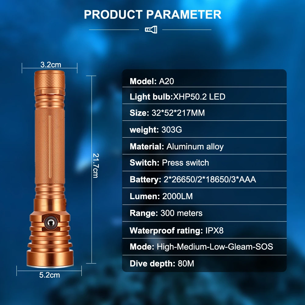 22nd Year New Strong Light Flashlight with Antique Copper Color XHP50.2 Bead Light 2000LM
22nd Year New Strong Light Flashlight with Antique Copper Color XHP50.2 Bead Light 2000LM