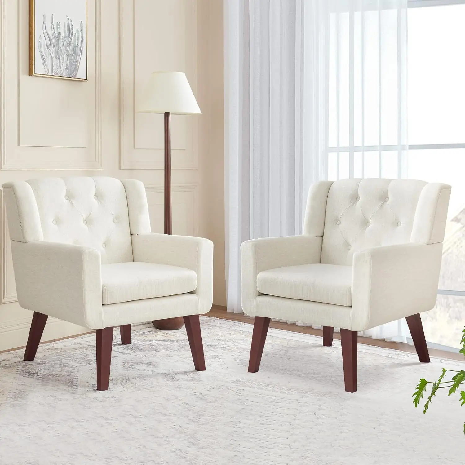 Accent Chair Button-Tufted Upholstered Living Room Chairs Comfy Reading Chair Mid Century Modern Chair with Linen, Customized
Accent Chair Button-Tufted Upholstered Living Room Chairs Comfy Reading Chair Mid Century Modern Chair with Linen, Customized