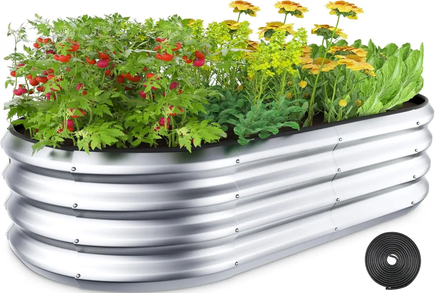 4x2x1 ft Galvanized Steel Raised Garden Bed Kit with Safety Edging for Outdoor Vegetables Flowers Herbs
4x2x1 ft Galvanized Steel Raised Garden Bed Kit with Safety Edging for Outdoor Vegetables Flowers Herbs