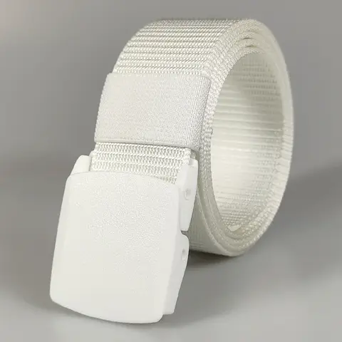 White Automatic Buckle Nylon Army Tactical Men's Belt Military Canvas Waist Belt Outdoor Strap Travel Jeans Waistband for Women