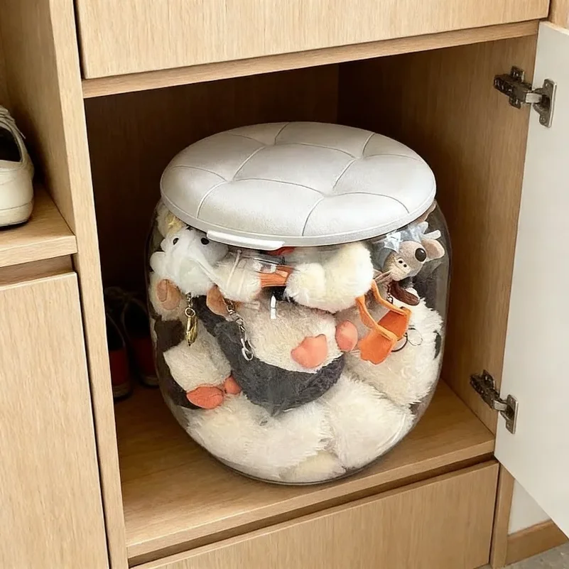 Doll Storage Bucket Toy Storage Stool Transparent Organiz Tube Multi-purpose Large Capacity with Handle Sitt Chang Shoes Stool
Doll Storage Bucket Toy Storage Stool Transparent Organiz Tube Multi-purpose Large Capacity with Handle Sitt Chang Shoes Stool
