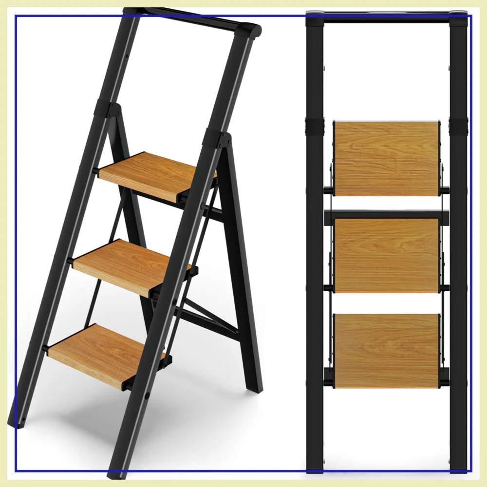3 Step Folding Ladder, Lightweight Aluminum Step Stool with Handle, 330 lbs Capacity
3 Step Folding Ladder, Lightweight Aluminum Step Stool with Handle, 330 lbs Capacity