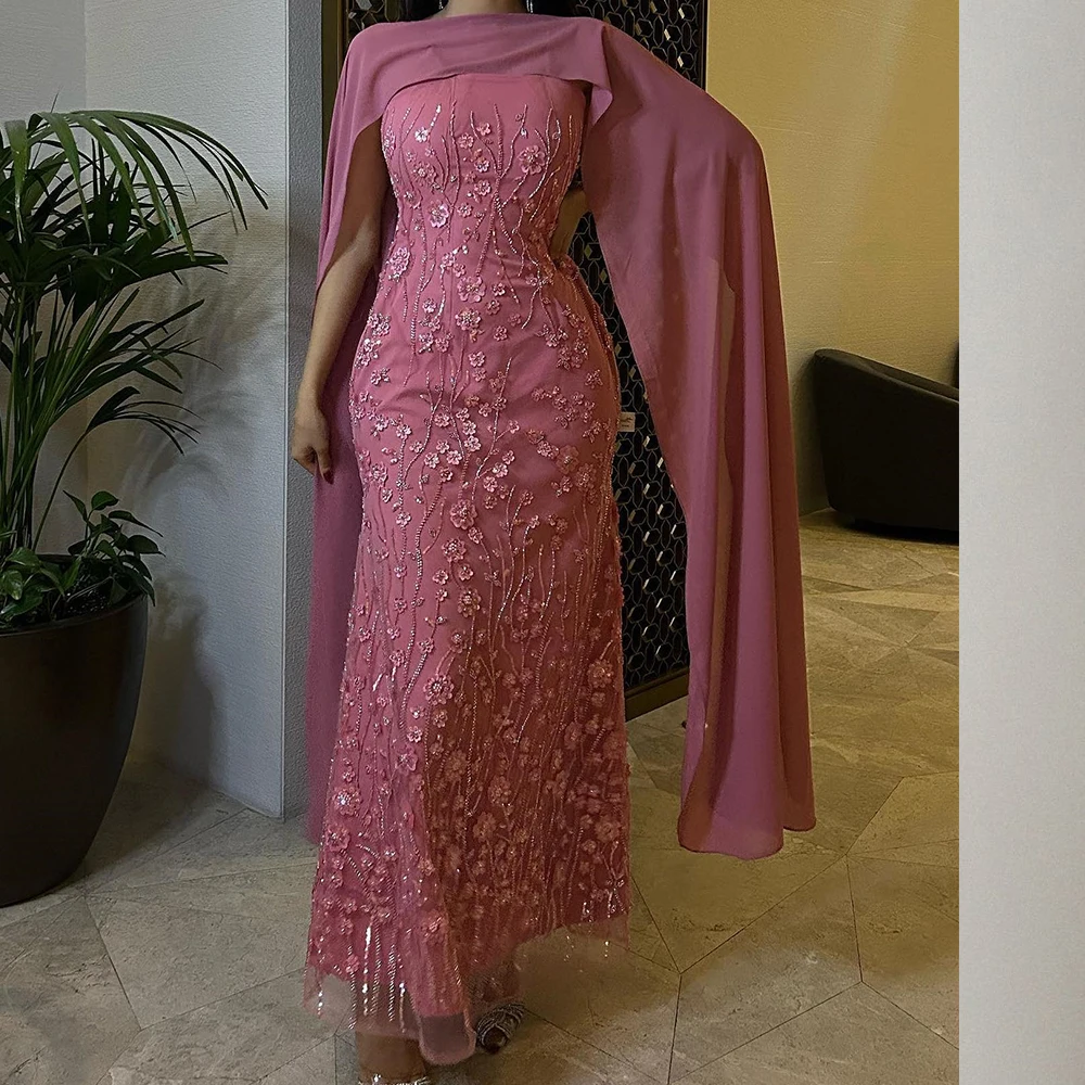 Customized Temperament Mermaid Strapless Jersey Ribbons Flowers Sequined Crystal Evening Dress Graceful Pleats Vestido De Festa
Customized Temperament Mermaid Strapless Jersey Ribbons Flowers Sequined Crystal Evening Dress Graceful Pleats Vestido De Festa
