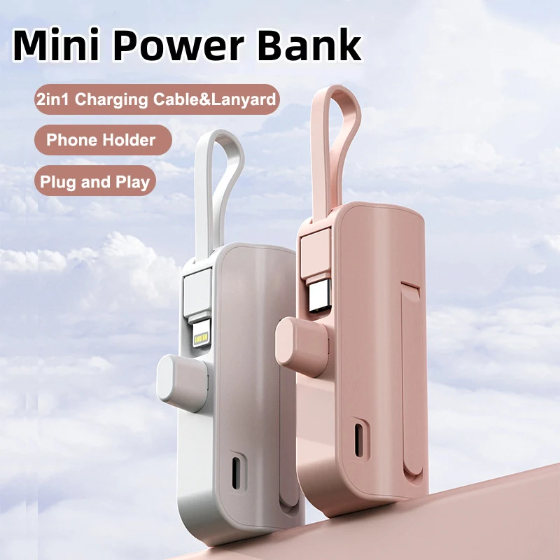 5000mAh Capsule Mini Power Bank with Cable Phone Holder Portable Charger Powerbank For iPhone 16 Samsung Xiaomi External Battery
5000mAh Capsule Mini Power Bank with Cable Phone Holder Portable Charger Powerbank For iPhone 16 Samsung Xiaomi External Battery