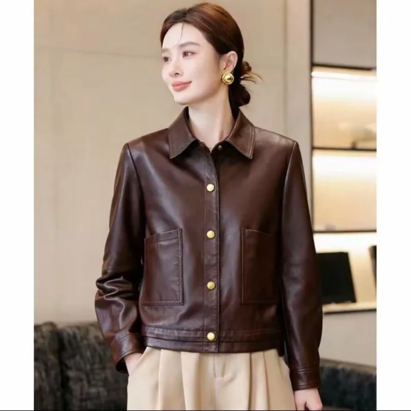 Spring New Women's Lapel Short Loose Hong Kong Style Leather Jacket Versatile Casual Fashion Korean Female PU Leather Coat
Spring New Women's Lapel Short Loose Hong Kong Style Leather Jacket Versatile Casual Fashion Korean Female PU Leather Coat