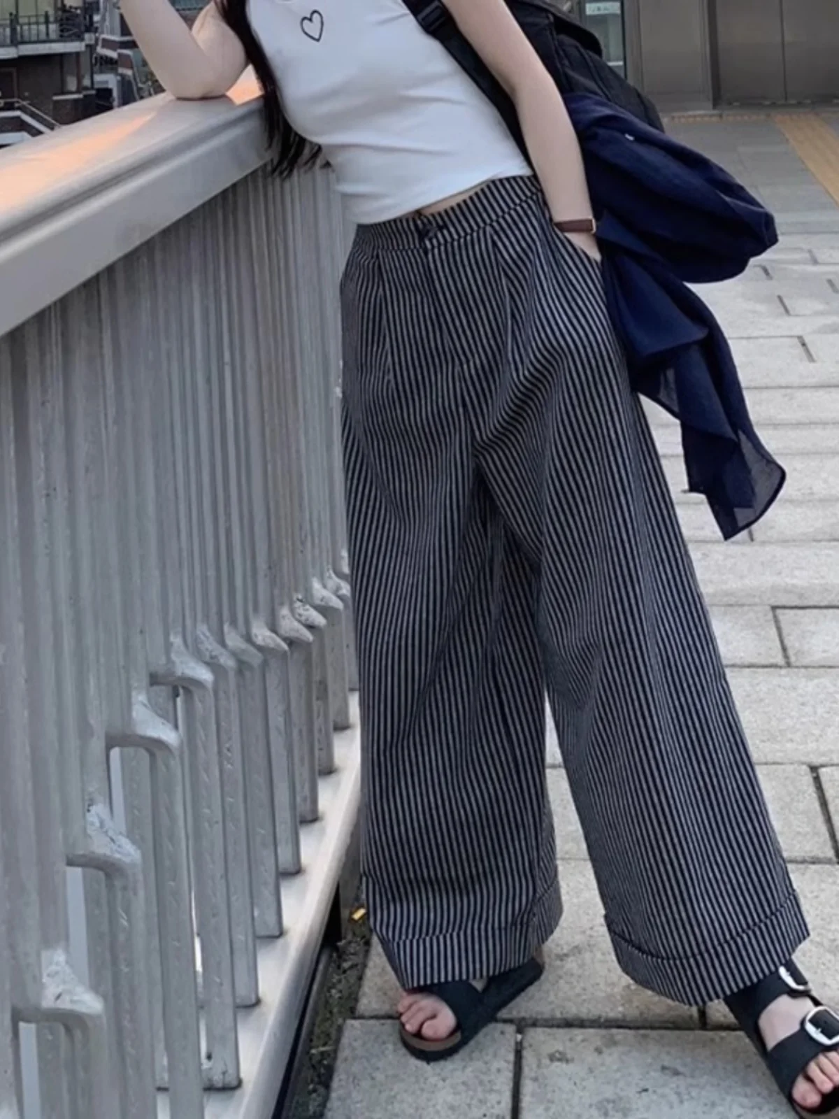 High Waist Loose Fit Striped Casual Pants Japanese Sle Spring 2025 Straight Leg Wide Leg Pants for plus Size Women
High Waist Loose Fit Striped Casual Pants Japanese Sle Spring 2025 Straight Leg Wide Leg Pants for plus Size Women