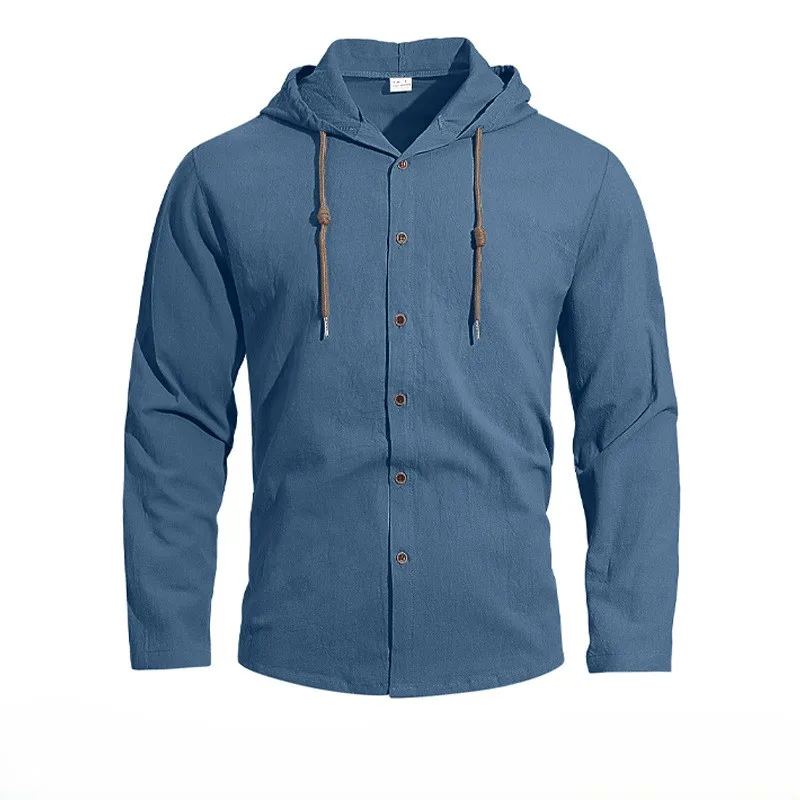 New summer-autumn men's hooded T-shirt - pure color, versatile, cotton and linen men's casual long-sleeved outdoor camping top
New summer-autumn men's hooded T-shirt - pure color, versatile, cotton and linen men's casual long-sleeved outdoor camping top