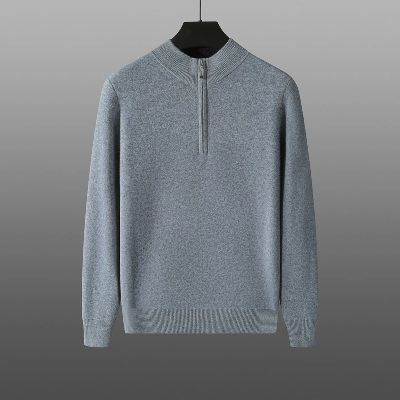 Fall/winter new 24 men's 100% cashmere sweater leisure knitting solid color semi-high collar men's high-end business sweater.
Fall/winter new 24 men's 100% cashmere sweater leisure knitting solid color semi-high collar men's high-end business sweater.