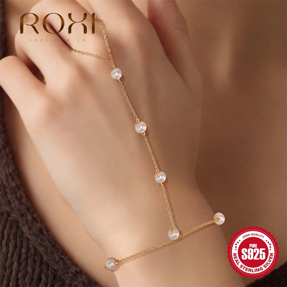 ROXI 925 Sterling Silver Shiny Round Pearl Bracelet Finger Design For Women Adjustable Chain Accessories Party Jewelry Gifts
ROXI 925 Sterling Silver Shiny Round Pearl Bracelet Finger Design For Women Adjustable Chain Accessories Party Jewelry Gifts