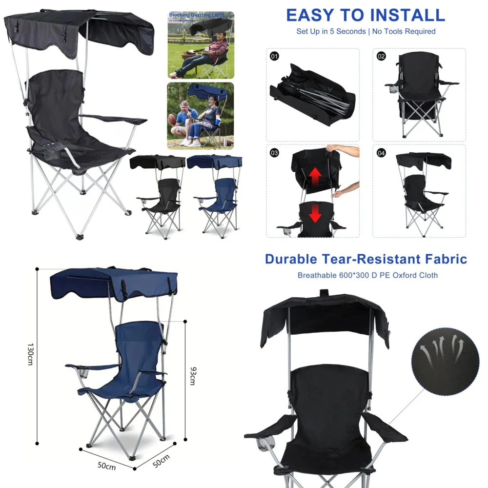 camping chairFolding Camping Chair with Canopy Sun Shade Foldable Beach Chair Outdoor Portable Lightweight Lawn Chair for Travel
camping chairFolding Camping Chair with Canopy Sun Shade Foldable Beach Chair Outdoor Portable Lightweight Lawn Chair for Travel