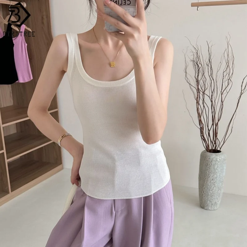 Birdtree 100% Sheep Wool Solid Camisole,Women Knit U-neck Sleeveless Thin Fit Waistcoat Vest,2025 Summer Autumn Tops T58327JF
Birdtree 100% Sheep Wool Solid Camisole,Women Knit U-neck Sleeveless Thin Fit Waistcoat Vest,2025 Summer Autumn Tops T58327JF