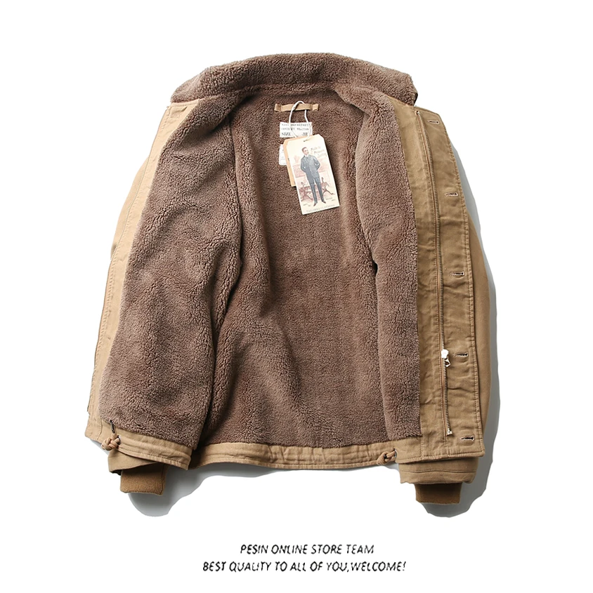 Retro American N Boarding Cotton Workwear Thiened Lamb Velvet Men's Warm Coat Youth Faion Stand Fit Pure Color Zipper
Retro American N Boarding Cotton Workwear Thiened Lamb Velvet Men's Warm Coat Youth Faion Stand Fit Pure Color Zipper
