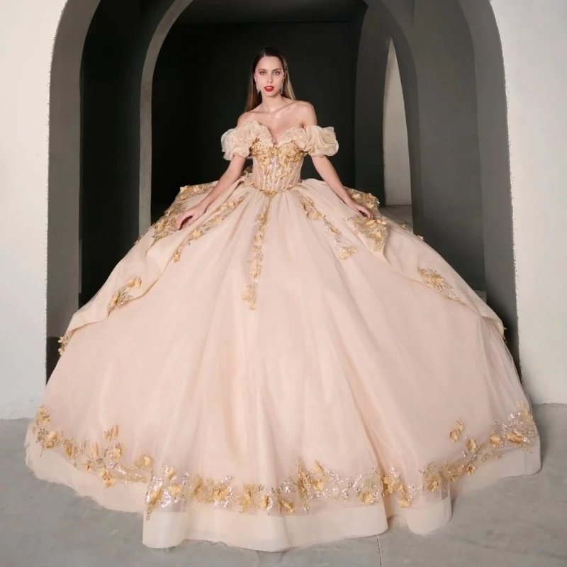 Розовые блестящие платья Quinceanera, бальное платье с открытыми плечами, милое платье 16, аппликация, цветок, бисер, тюль, платья для дня рождения, 15
Розовые блестящие платья Quinceanera, бальное платье с открытыми плечами, милое платье 16, аппликация, цветок, бисер, тюль, платья для дня рождения, 15