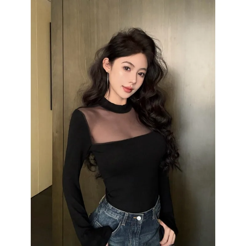 2025 Spring/Summer Women Transparent Mesh Pullover Long Sleeve Top New Fashion Slim Sexy Nightclub Bottom Top
2025 Spring/Summer Women Transparent Mesh Pullover Long Sleeve Top New Fashion Slim Sexy Nightclub Bottom Top