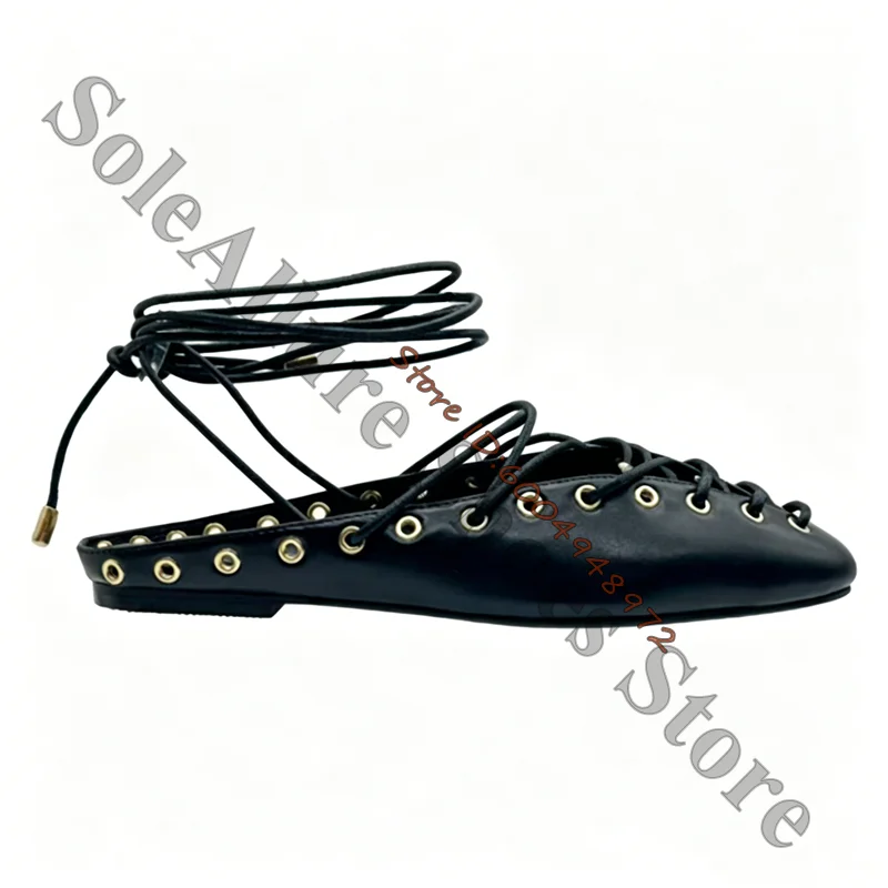 Black Leather Eyelet Ankle Wrap Mule Flats Thin Lace Up Crisscross Square Toe Slip On Shoes Minimalist Vintage Daily Casual Flat
Black Leather Eyelet Ankle Wrap Mule Flats Thin Lace Up Crisscross Square Toe Slip On Shoes Minimalist Vintage Daily Casual Flat