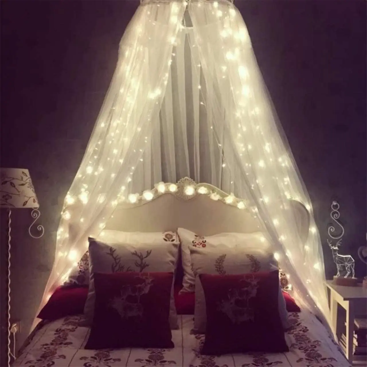 Mosquito Net for Bed,Dream Bedspread with 100 Led Lights,Large Hanging Canopy Bed Curtain Dome Netting for home room decor
Mosquito Net for Bed,Dream Bedspread with 100 Led Lights,Large Hanging Canopy Bed Curtain Dome Netting for home room decor