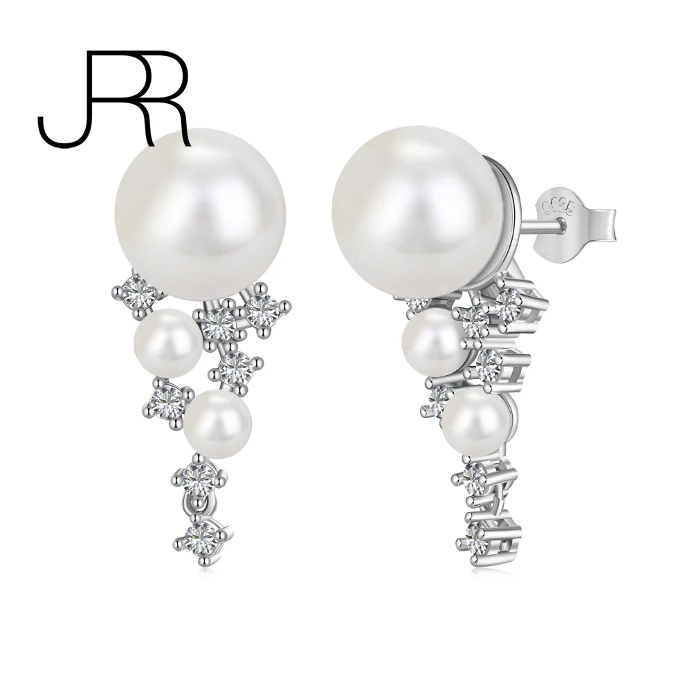 JRR New Arrival 100% 925 Sterling Silver 10MM Imitation Pearl Drop Diamond Wedding Ear Stud Earrings Fine Jewelry Wholesale
JRR New Arrival 100% 925 Sterling Silver 10MM Imitation Pearl Drop Diamond Wedding Ear Stud Earrings Fine Jewelry Wholesale