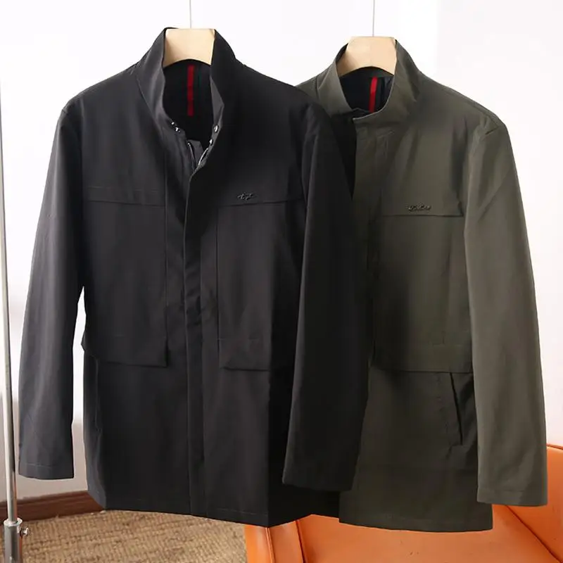 Slim Fit Men's Spring Coat Long Casual Stand Collar Thin Pure Color Jacket Multi Pockets Iron Free Basic Style Regular Length
Slim Fit Men's Spring Coat Long Casual Stand Collar Thin Pure Color Jacket Multi Pockets Iron Free Basic Style Regular Length