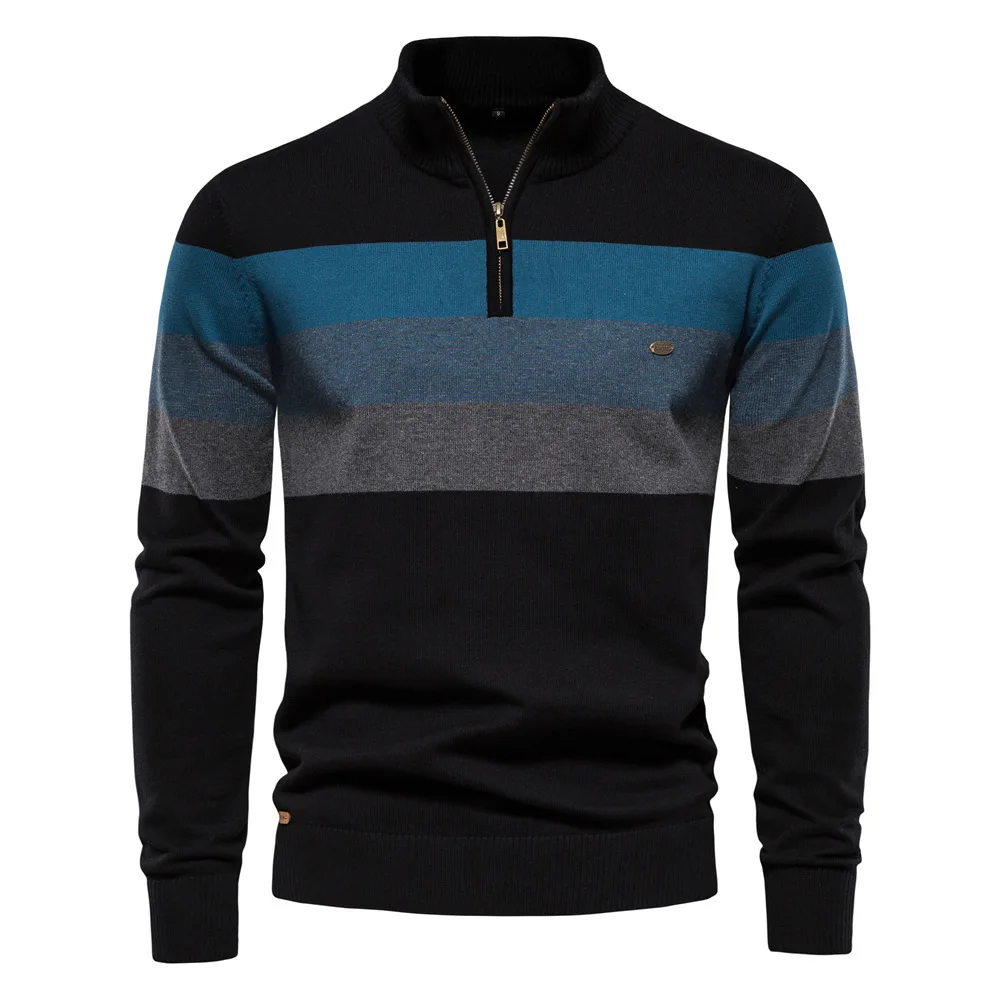 New Autumn Pullover Men's Sweater Stand Collar Patchwork Long Sleeve Warm Slim Sweaters Men Casual Fashion Sweater Men Clothing
New Autumn Pullover Men's Sweater Stand Collar Patchwork Long Sleeve Warm Slim Sweaters Men Casual Fashion Sweater Men Clothing