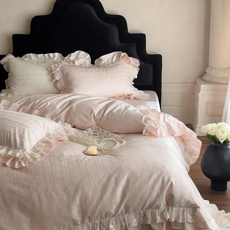 Luxury Satin Cotton Princess Ruffle Bedding Set Duvet Cover Bed Linen Comforter Queen King Double Sheets Coverlet Soft Warm Cozy
Luxury Satin Cotton Princess Ruffle Bedding Set Duvet Cover Bed Linen Comforter Queen King Double Sheets Coverlet Soft Warm Cozy