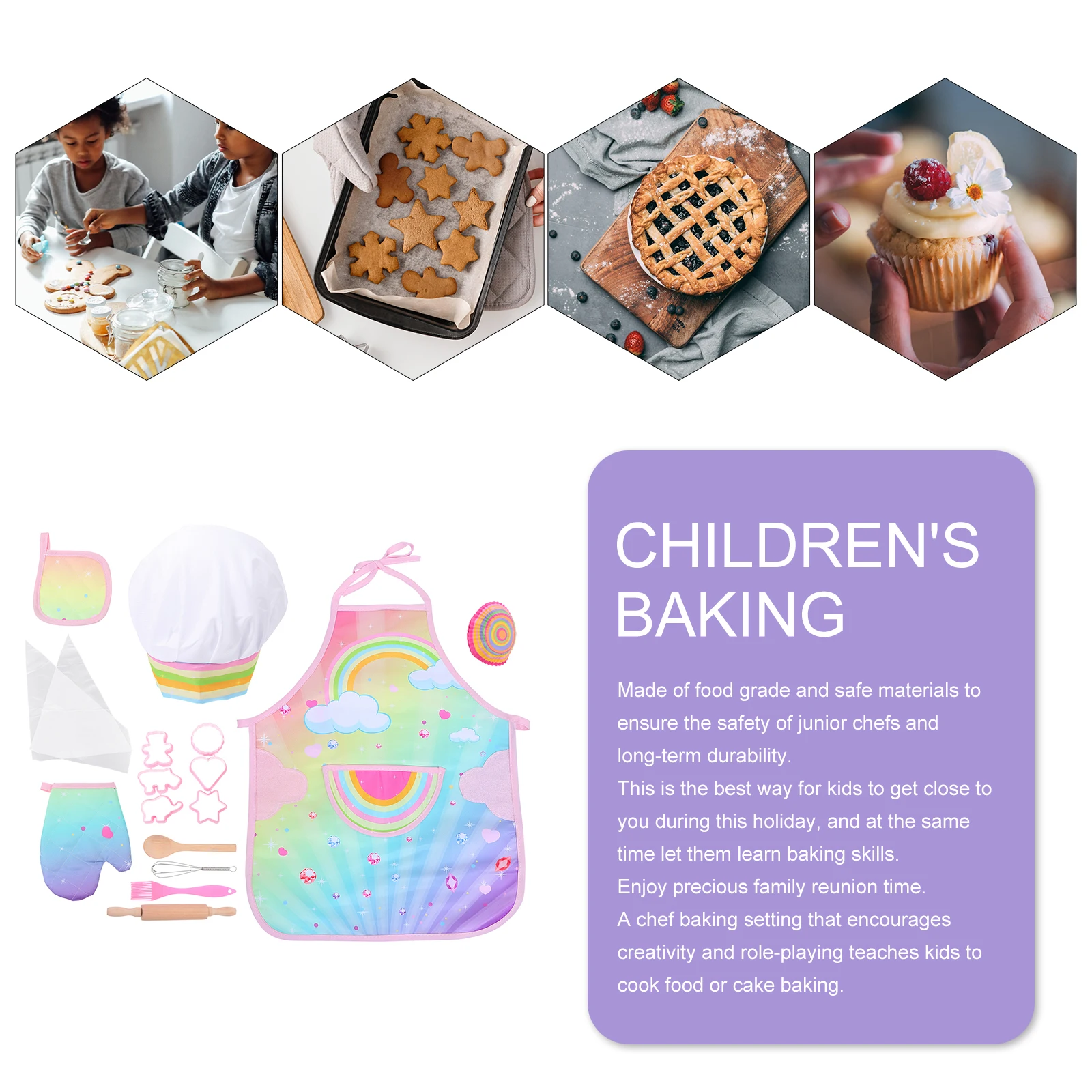 Baker Role Play Toy Kit Baking Tools Dinosaur Apron Educational Toys Kitchenware Playthings Child Kids Pretend
Baker Role Play Toy Kit Baking Tools Dinosaur Apron Educational Toys Kitchenware Playthings Child Kids Pretend