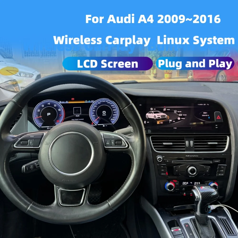 Для Audi A4 2009-2016: Автомагнитола Android с беспроводным CarPlay, ЖК-дисплей, цифровая приборная панель, виртуальный кокпит, GPS-навигация, стереоприемник
Для Audi A4 2009-2016: Автомагнитола Android с беспроводным CarPlay, ЖК-дисплей, цифровая приборная панель, виртуальный кокпит, GPS-навигация, стереоприемник