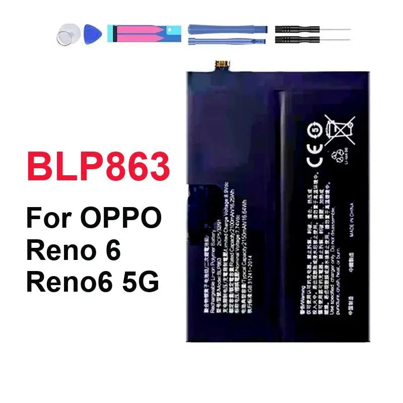Mobile Phone Battery 4300mAh BLP863 Premium Replacement Stable Power Supply For Oppo Reno 6 5G
Mobile Phone Battery 4300mAh BLP863 Premium Replacement Stable Power Supply For Oppo Reno 6 5G