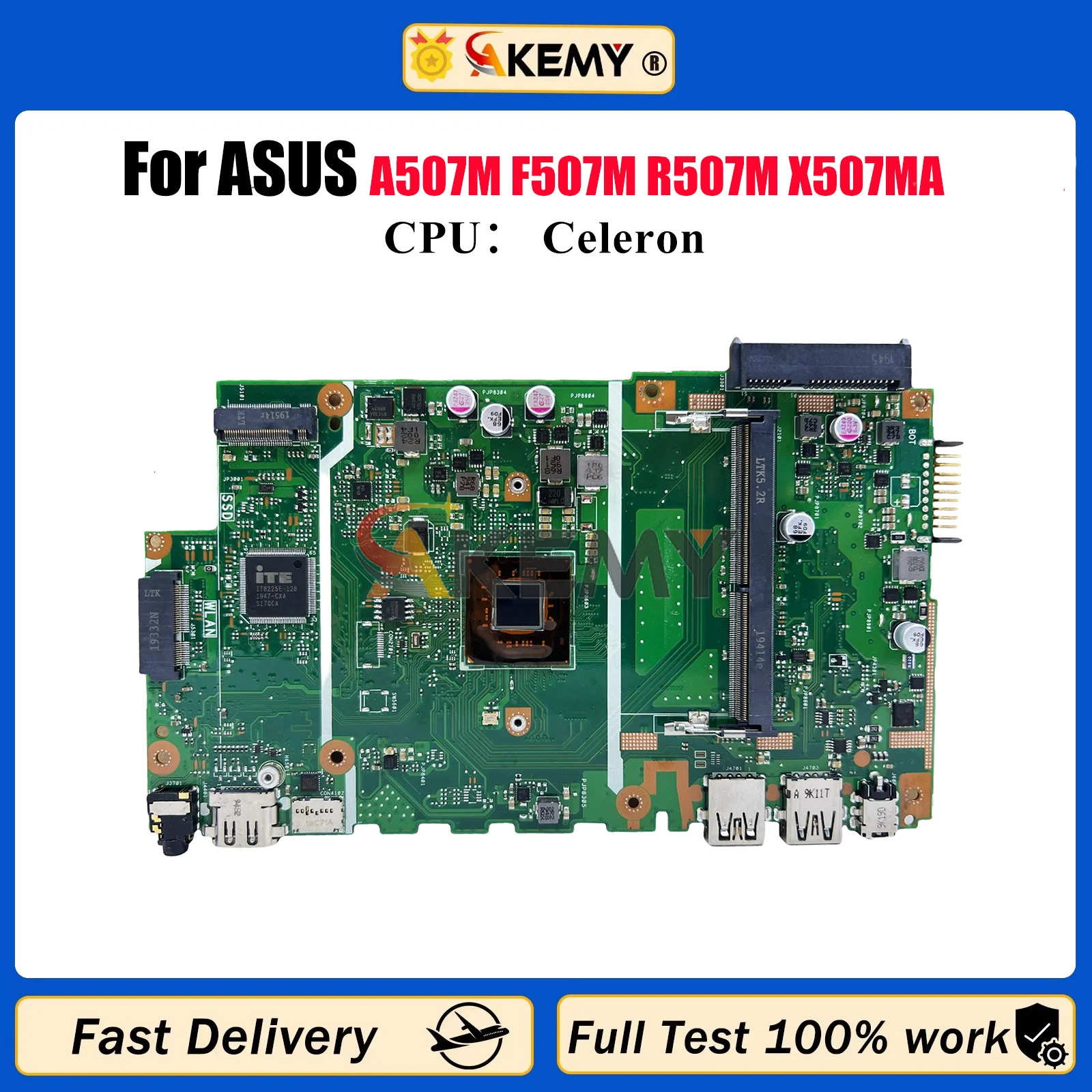 X507MA Laptop Motherboard For ASUS VivoBook X507M A507M F507M R507M X507MA Notebook Mainboard With Celeron CPU 100% tests OK stk
X507MA Laptop Motherboard For ASUS VivoBook X507M A507M F507M R507M X507MA Notebook Mainboard With Celeron CPU 100% tests OK stk