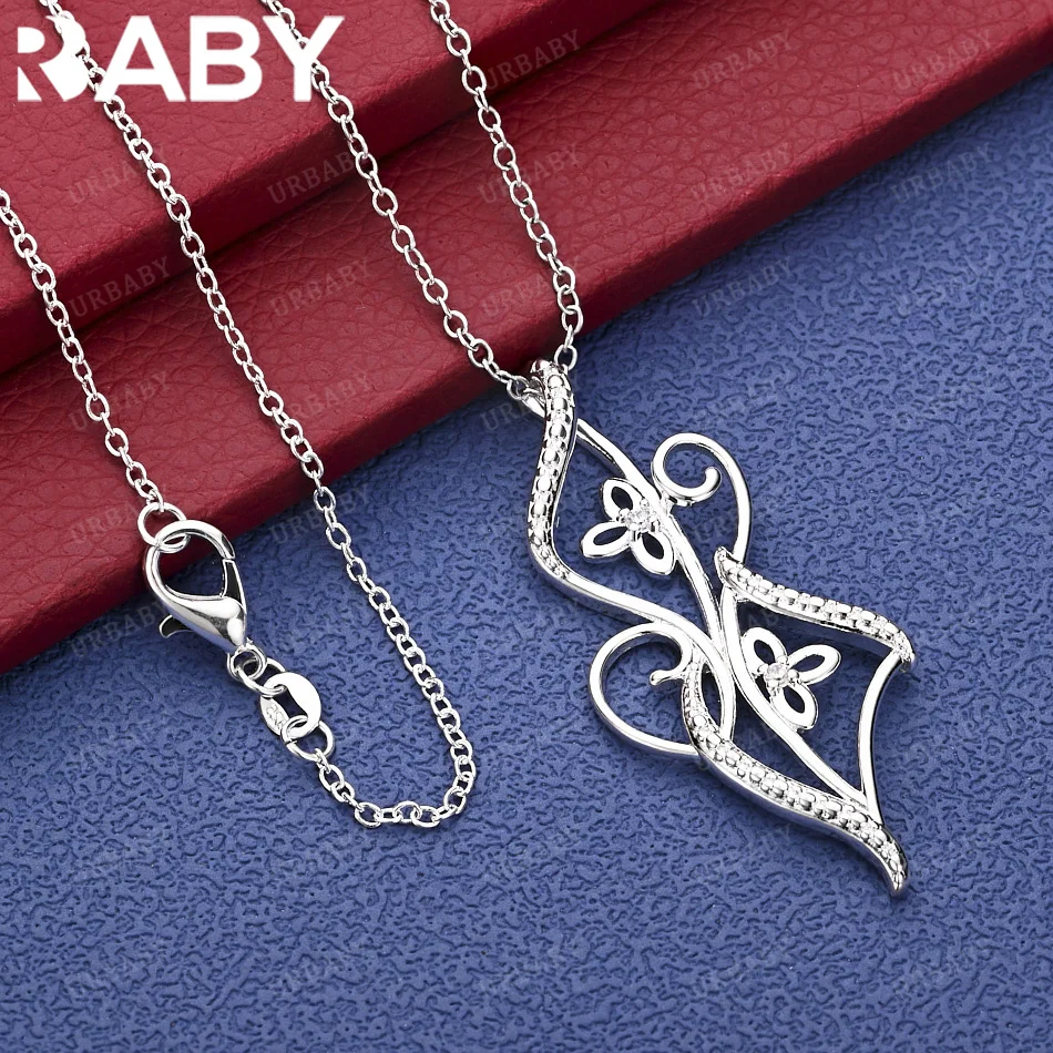 URBABY 40-75cm 925 Sterling Silver Zircon Flower Pendant Necklace Wedding Party Gift Charms Jewelry
URBABY 40-75cm 925 Sterling Silver Zircon Flower Pendant Necklace Wedding Party Gift Charms Jewelry