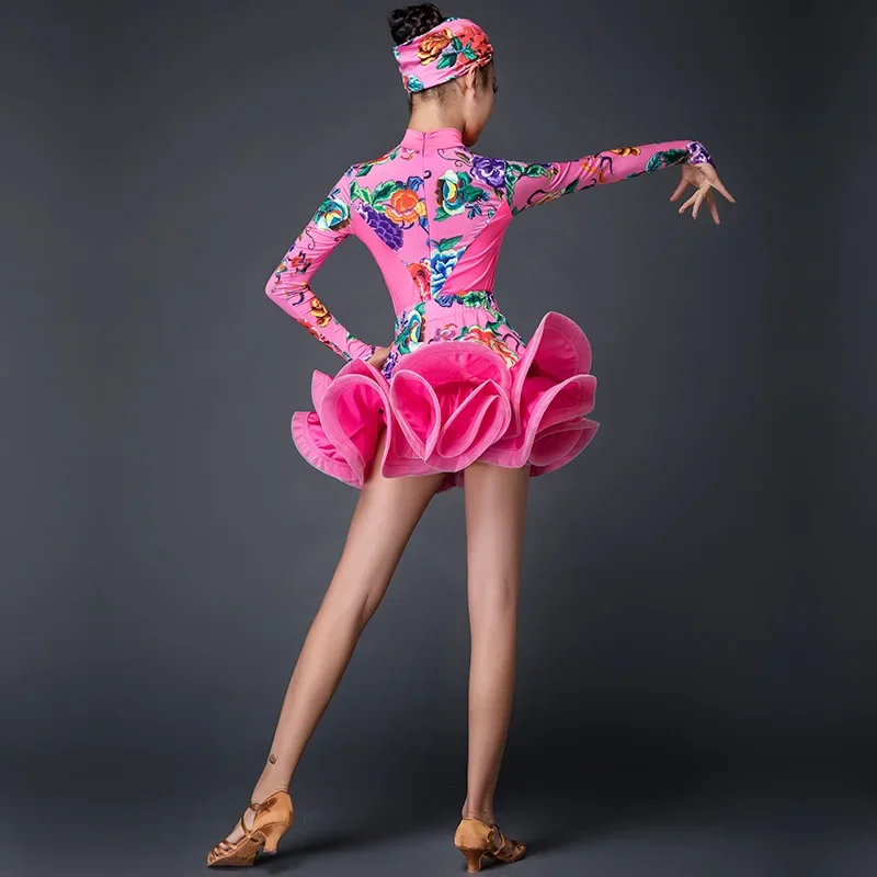 Fashion Children'S Latin Dance Dress Girls Practice Clothes Printed Milk Silk Ballroom Salsa Dresses Dancing For Kids
Fashion Children'S Latin Dance Dress Girls Practice Clothes Printed Milk Silk Ballroom Salsa Dresses Dancing For Kids