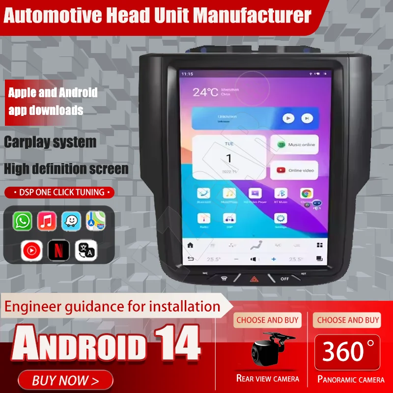 10.5 Inch Android Car Radio For Dodge RAM 1500 2013-2018 Touch Stereo Screen GPS Navigation Carplay Multimedia Player Head Unit
10.5 Inch Android Car Radio For Dodge RAM 1500 2013-2018 Touch Stereo Screen GPS Navigation Carplay Multimedia Player Head Unit