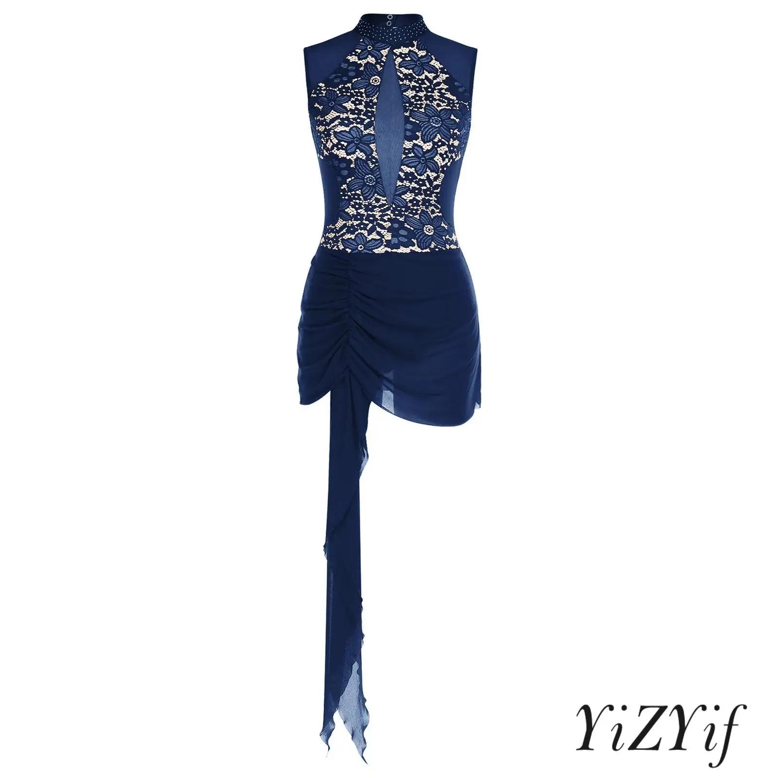 Womens Modern Dance Dress Floral Lace with Floating Mesh Panels Ruched And Attached Briefs Dress Ballet Latin Dance Costume
Womens Modern Dance Dress Floral Lace with Floating Mesh Panels Ruched And Attached Briefs Dress Ballet Latin Dance Costume