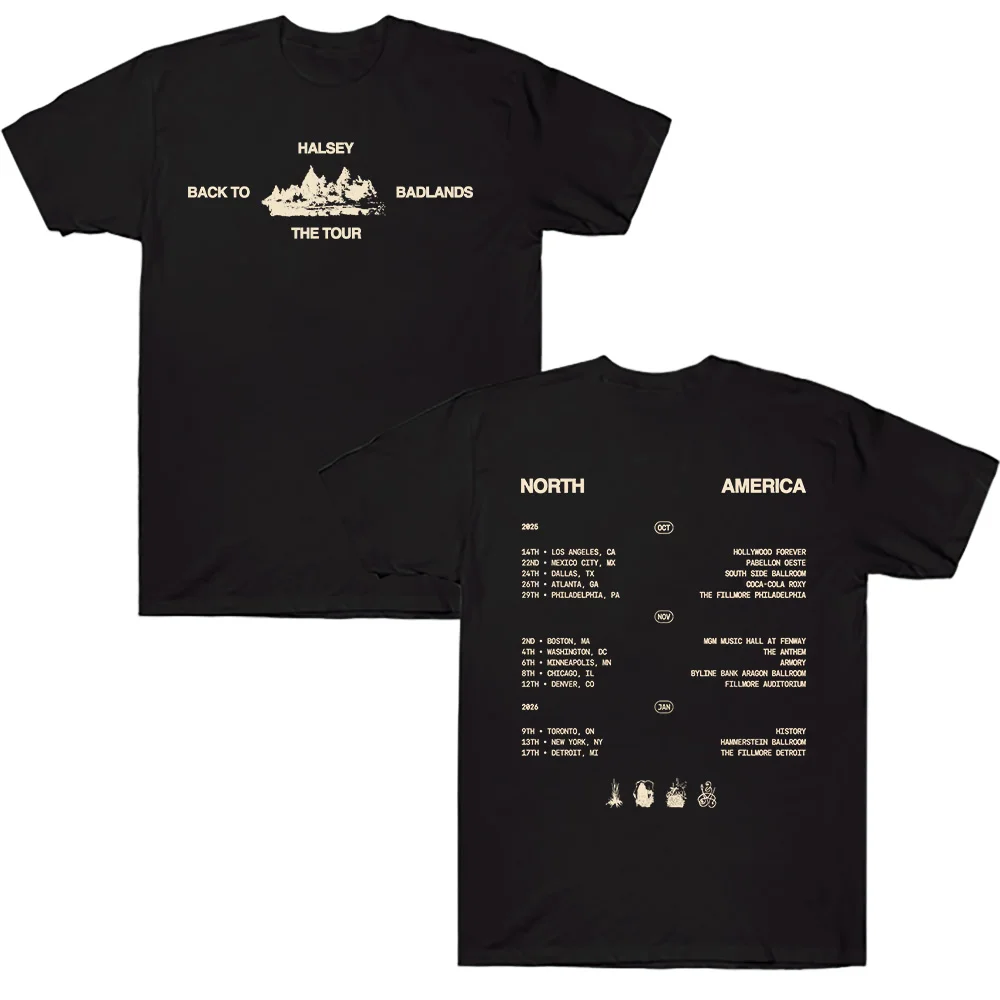 Halsey Back To Badlands The Tour T Shirts Unisex Harajuku O-Neck Short Sleeve Popular Music Shirts Fans Gift Top Cotton Clothing
Halsey Back To Badlands The Tour T Shirts Unisex Harajuku O-Neck Short Sleeve Popular Music Shirts Fans Gift Top Cotton Clothing