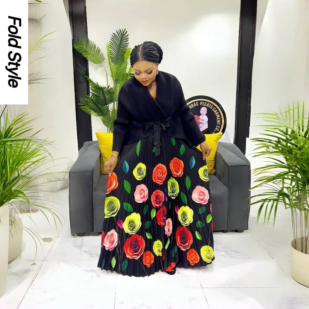 2025 Elegant Party 2 Piece Set Women Belt Batwing Sleeves Tops A-line Print Folds Long Skirt Fashion Autumn New Sets
2025 Elegant Party 2 Piece Set Women Belt Batwing Sleeves Tops A-line Print Folds Long Skirt Fashion Autumn New Sets