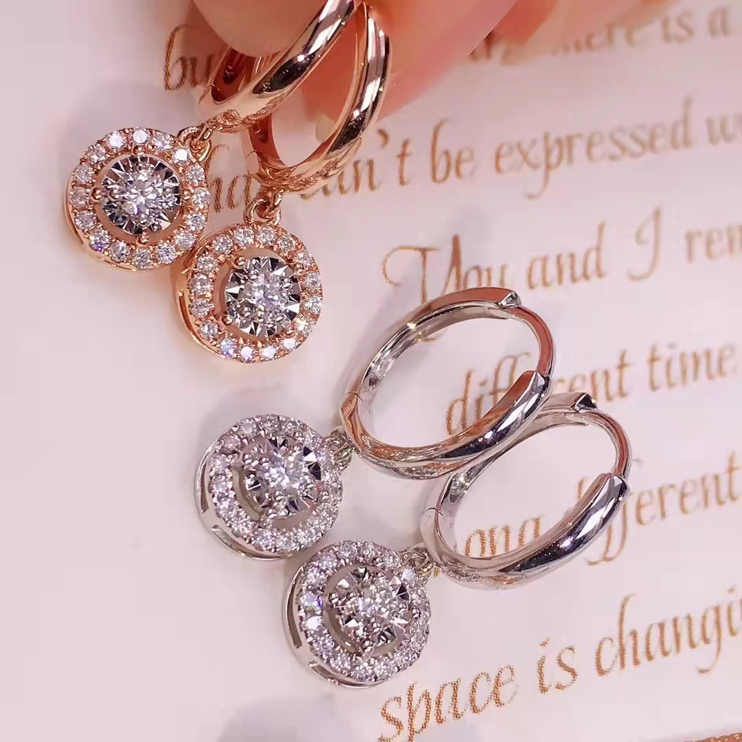 Fine Jewelry Big Size Solid 18K White Gold Hoop Earrings for Women 0.1 Carat H Color Really Natural Diamond Earrings
Fine Jewelry Big Size Solid 18K White Gold Hoop Earrings for Women 0.1 Carat H Color Really Natural Diamond Earrings