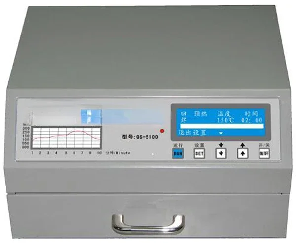 Precision Lead-Free Reflow Oven 600W Desktop Automatic Soldering Stove for SMD SMT Rework Solder Area 180*230mm QS-5100
Precision Lead-Free Reflow Oven 600W Desktop Automatic Soldering Stove for SMD SMT Rework Solder Area 180*230mm QS-5100