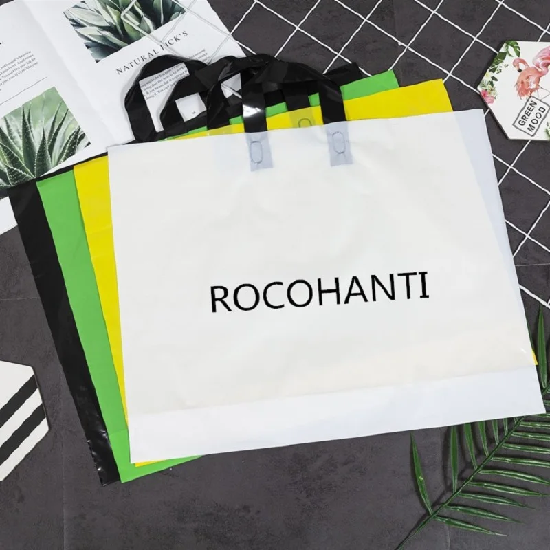 100pcs Custom Logo Printed Colorful Packaging Plastic Shopping Bags With Carrying Handles Gift Bag for Clothing Shop Free Design
100pcs Custom Logo Printed Colorful Packaging Plastic Shopping Bags With Carrying Handles Gift Bag for Clothing Shop Free Design