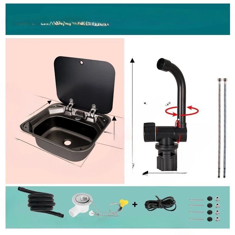 RV sink with cover, RV wash basin 304 stainless steel with glass cover flip folding basin faucet modification
RV sink with cover, RV wash basin 304 stainless steel with glass cover flip folding basin faucet modification