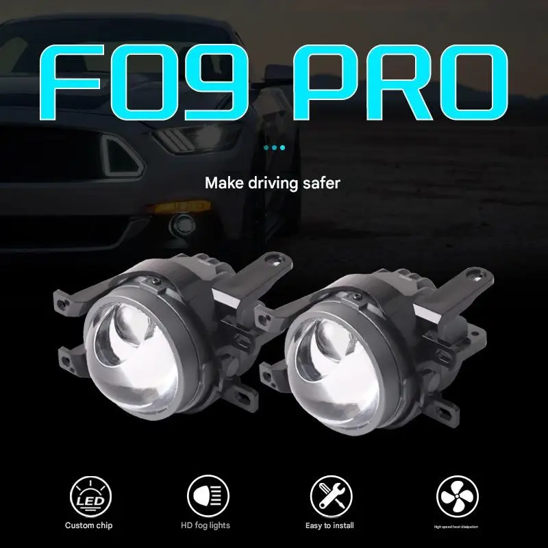 F09Pro 3 Inch LED Projector Fog Light with Halo 104W 6000K Direct Beam Super Bright Car Fog Lamp Retrofit Upgrade Kit 20000LM
F09Pro 3 Inch LED Projector Fog Light with Halo 104W 6000K Direct Beam Super Bright Car Fog Lamp Retrofit Upgrade Kit 20000LM