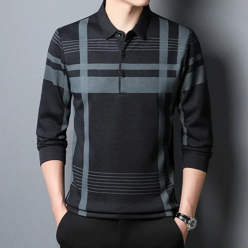 Polo Shirt Men Fashion Print Spring Autumn Long Sleeve Men Polo Business Casual Turn-Down Collar Plaid Polo Top
Polo Shirt Men Fashion Print Spring Autumn Long Sleeve Men Polo Business Casual Turn-Down Collar Plaid Polo Top