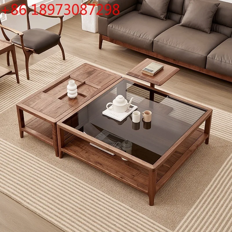 North American black walnut coffee table modern minimalist combination all-solid wood glass coffee table
North American black walnut coffee table modern minimalist combination all-solid wood glass coffee table