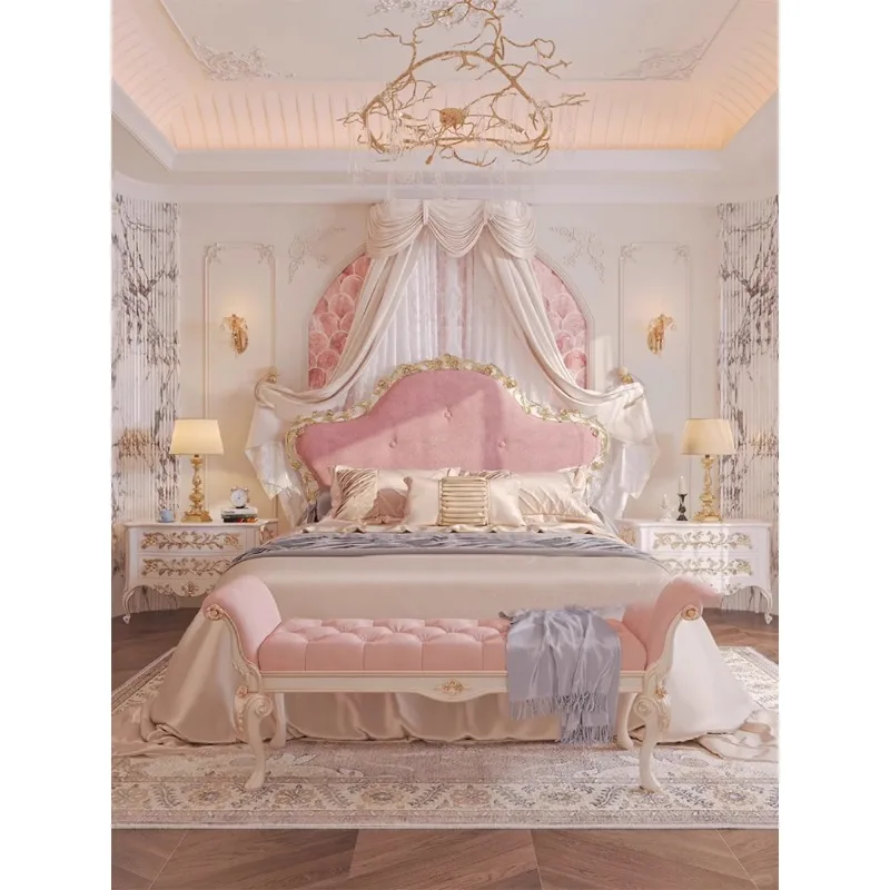 French court style solid wood bed light luxury romantic princess bed dream carved double bed
French court style solid wood bed light luxury romantic princess bed dream carved double bed