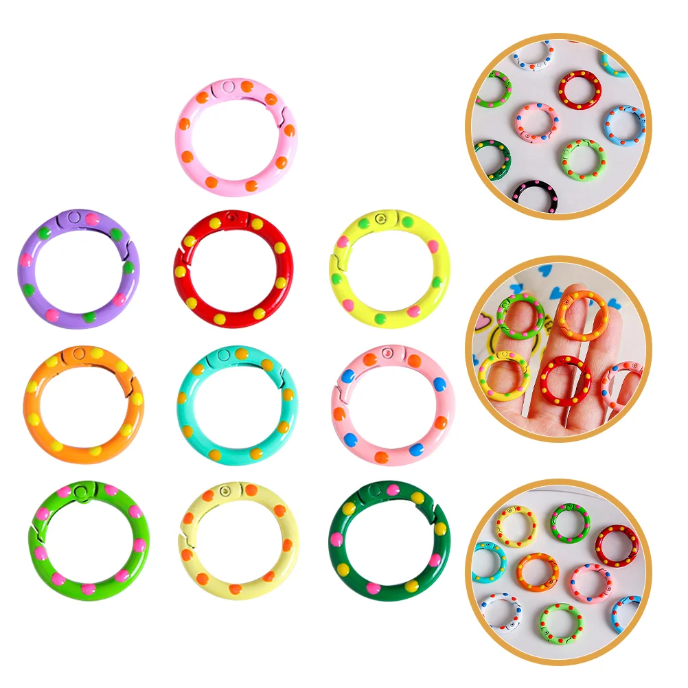 10 Pcs Spring Buckle Keyrings Round Open Clip Metal Keychain Dots Buckles for Crafts Snap
10 Pcs Spring Buckle Keyrings Round Open Clip Metal Keychain Dots Buckles for Crafts Snap